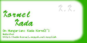 kornel kada business card